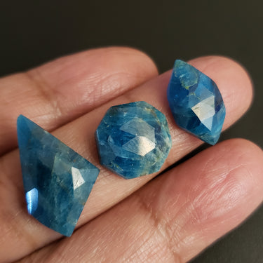 Natural Apatite Rose Cut Cabochons 3Pcs/LOT